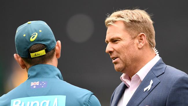 Shane Warne (right) thinks Aussie coach Justin Langer doesn’t just have problems with his team’s batting. Pic: Getty Images