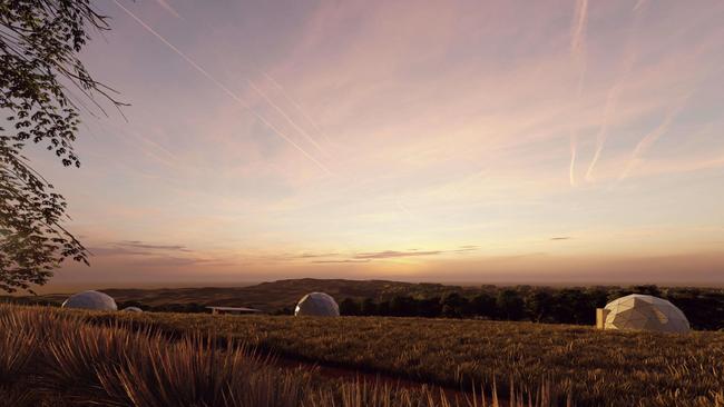 Seven new glamping tents will be added to Allusion Farmstay &amp; Vineyard. Picture: Supplied