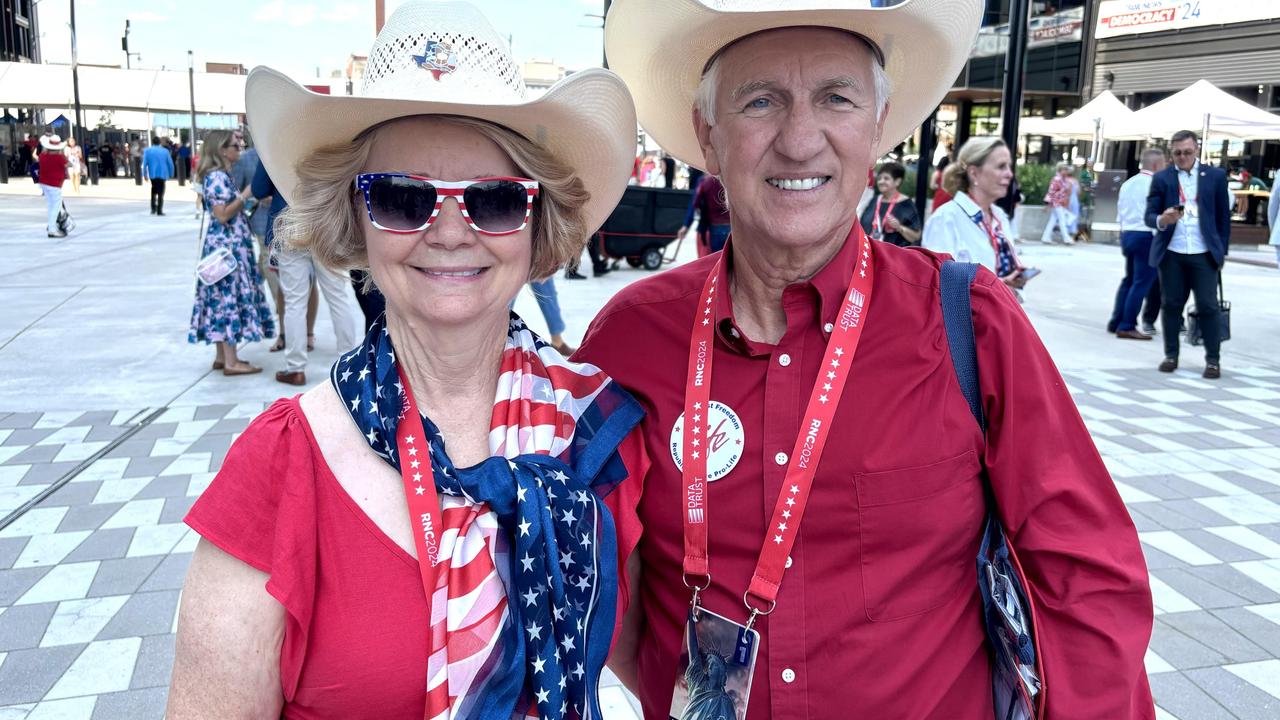 Ken and Mitzi from northeast Texas at the RNC in Milwaukee. Picture: Benedict Brook