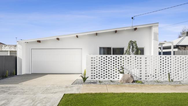 This contemporary home at 1 Sargeant St, Geelong West, is among the properties going to auction on Saturday.