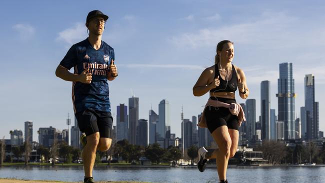 People exercising at Albert Park Lake on September 1.