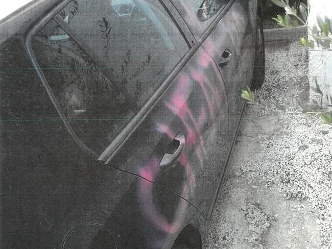 Kiara Mack, 23, spray painted her ex-partner's car after they broke up. Picture: Supplied via NCA NewsWire