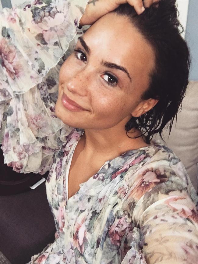 Demi Lovato all smiles in Morocco ... “Freckles on point #nomakeup” Picture: @ddlovato/Instagram