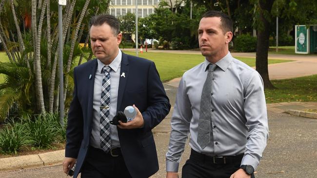 Zach Rolfe arrives at Darwin Supreme Court for day 3 of proceedings. Picture: (A)manda Parkinson