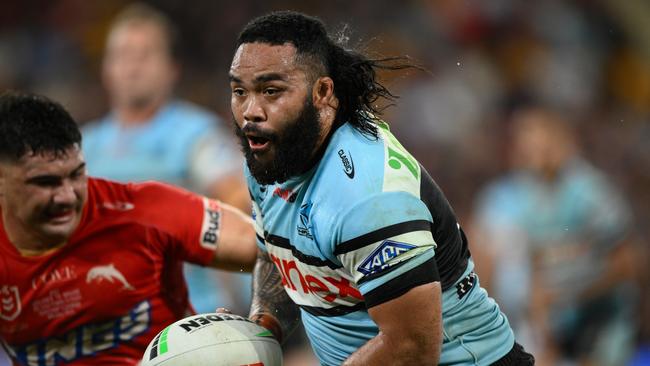 The Sharks have suffered a major blow, with Siosifa Talakai and Oregon Kaufusi set to miss their Round 11 clash against Manly. Picture: NRL Photos