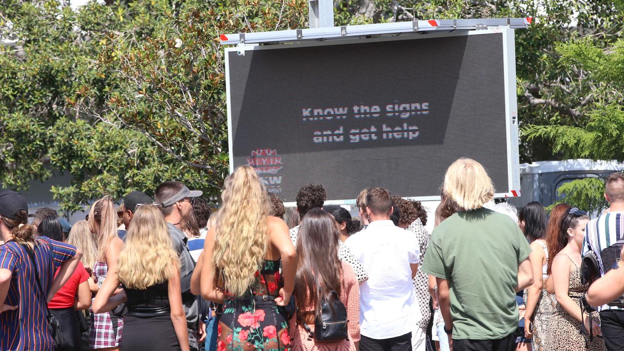 Anti-drug adverts were played at Sydney festivals this weekend. Picture: Damian Shaw