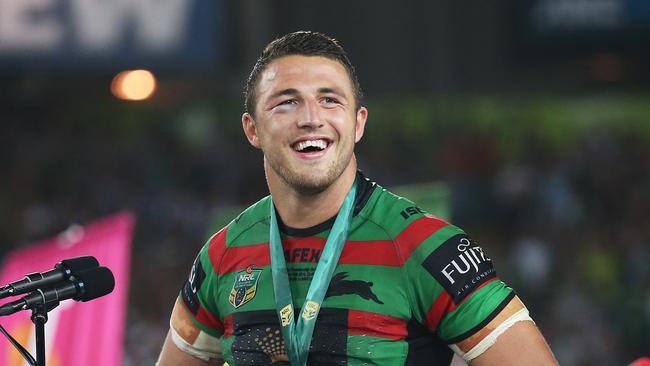 Sam Burgess winner of the Clive Churchill medalist in the NRL Grand Final between South Sydney Rabbitohs v Canterbury Bulldogs at ANZ Stadium. pic. Phil Hillyard