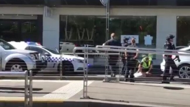 Heavily armed police swooped. Picture: Andrew Lowe