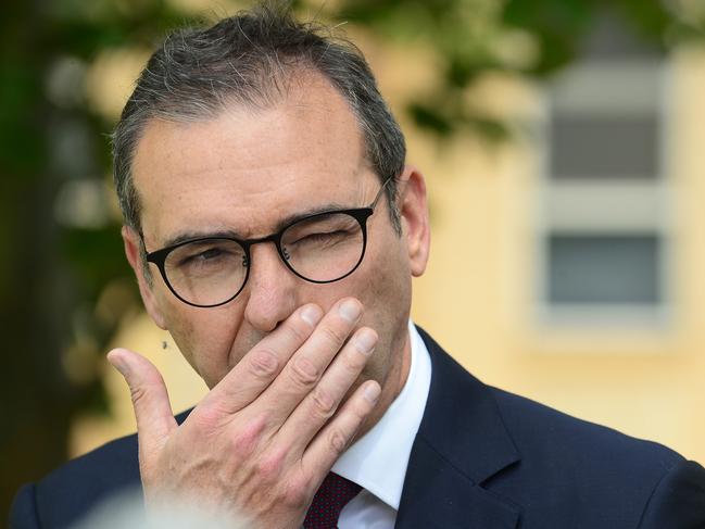 ADELAIDE, AUSTRALIA - NewsWire Photos JANUARY 18, 2022: South Australian Premier Steven Marshall speaks at a Coved 19 press conference at the WomenÃ¢â¬â¢s and ChildrenÃ¢â¬â¢s Hospital. Picture: NCA NewsWire / Michael Marschall