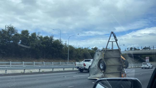 Traffic is blocked on the m1 after a two car crash at Reedy Creek. Photo: Jan Cumner