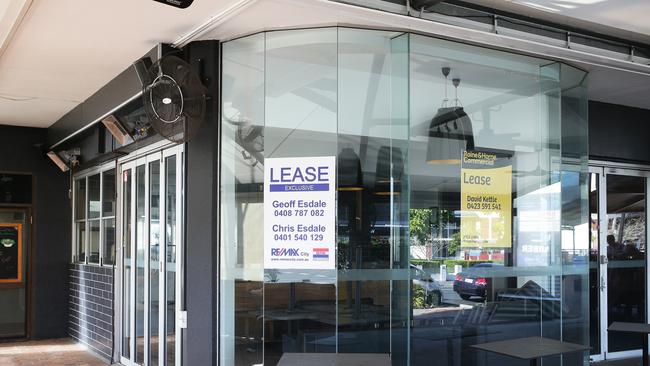 'For Lease' signs on restaurant facades on Given Terrace in Paddington. This precinct will benefit from the upgrades. (AAP Image/Claudia Baxter)