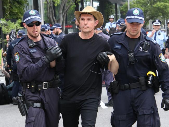 Former Greens senator Scott Ludlam was arrested at a protest in Sydney on Monday. Picture: Richard Milnes/Shutterstock