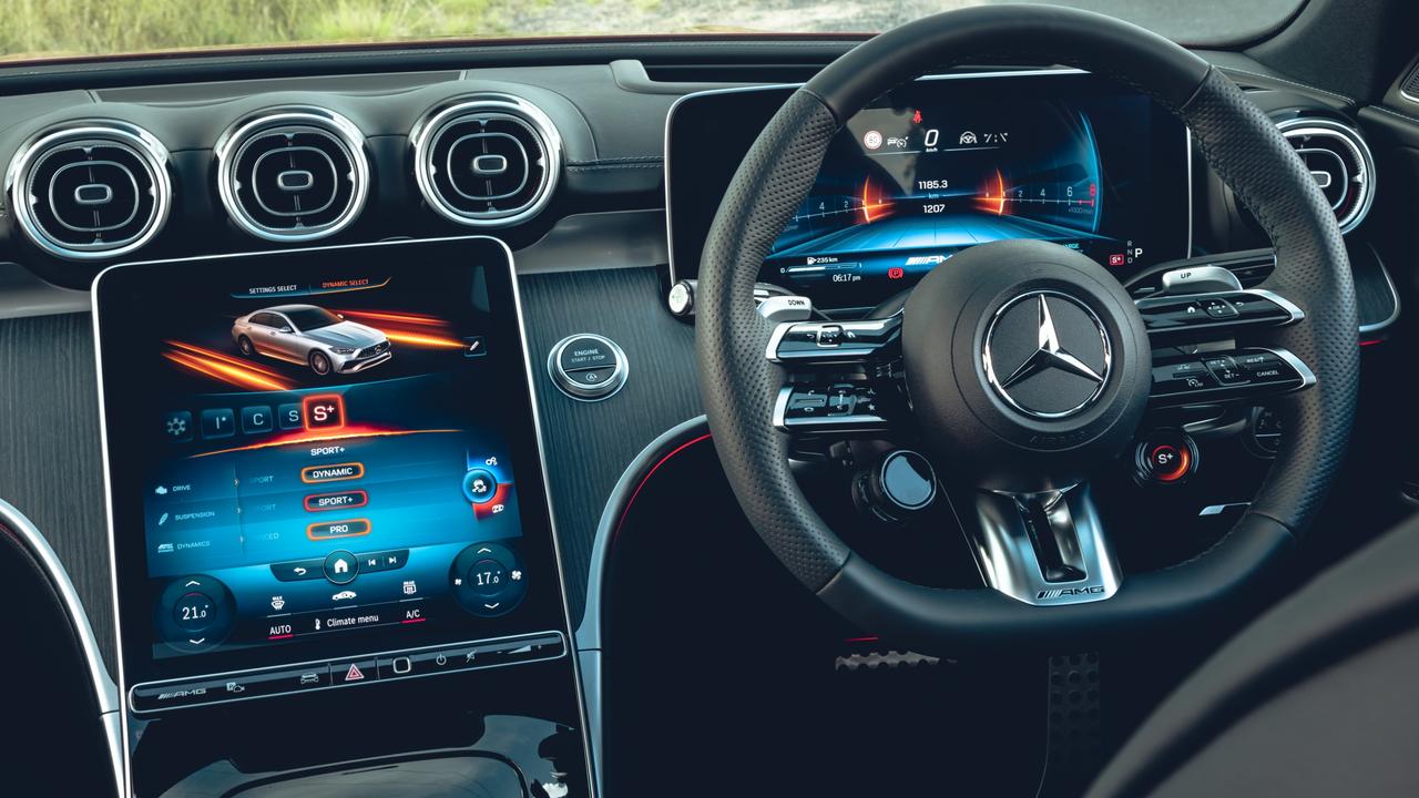 The C43’s steering wheel controls, digital dash and central tablet are impressive.