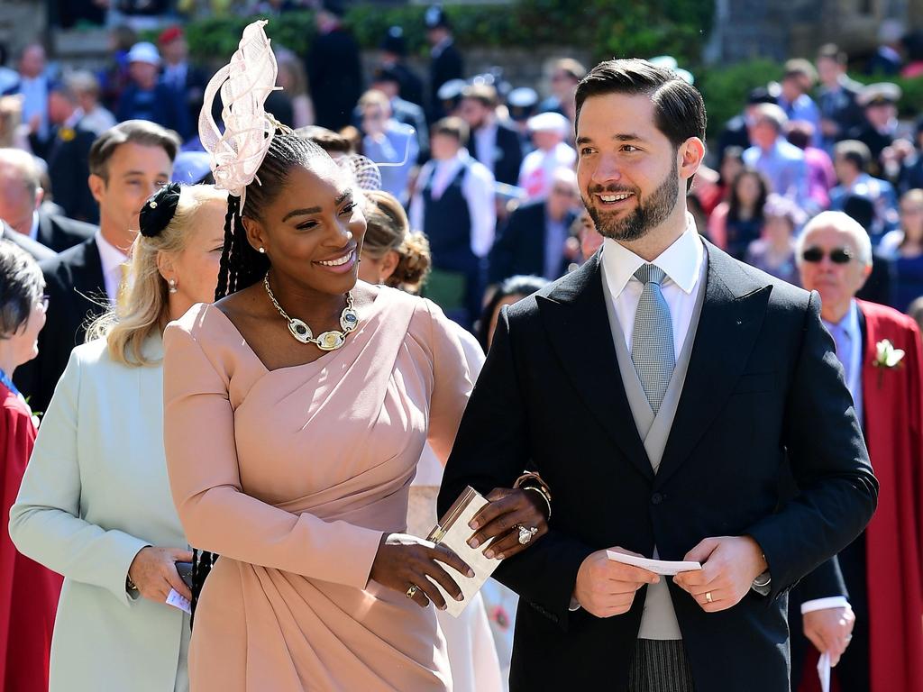 Serena Williams and her husband Alexis Ohanian arrive for the wedding ceremony of Britain's Prince Harry, Duke of Sussex and US actress Meghan Markle. Picture: Ian West/AFP