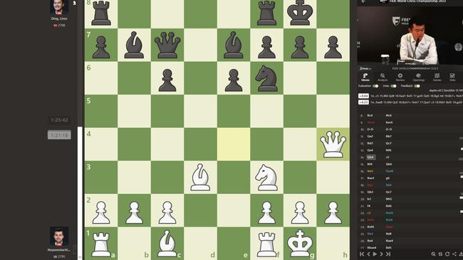 Ian Nepomniachtchi got a strong attacking position early in the game. Picture: Chess.com