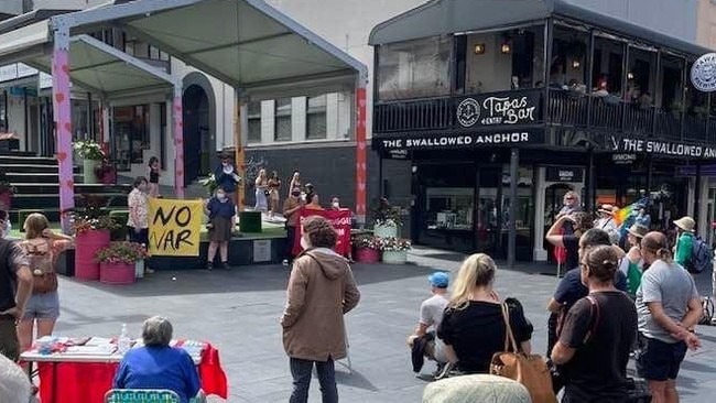 Saturday’s rally against the proposed nuclear submarines base in Port Kembla. Picture: Supplied