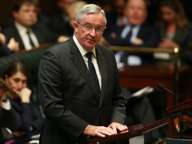 Brad Hazzard answers a question during question time. Picture: Cameron Richardson.