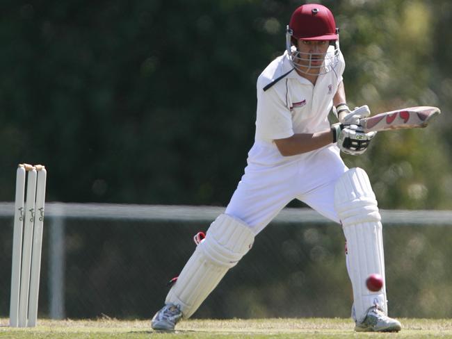 Slain cricketer Rahat Khan bats for Dandenong in 2010.