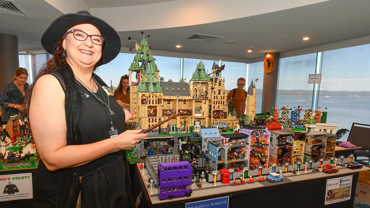 Donna Went, from Redlands, Brisbane, with her Harry Potter-themed Lego diorama at the Ballina RSL Club on Sunday, April 16.