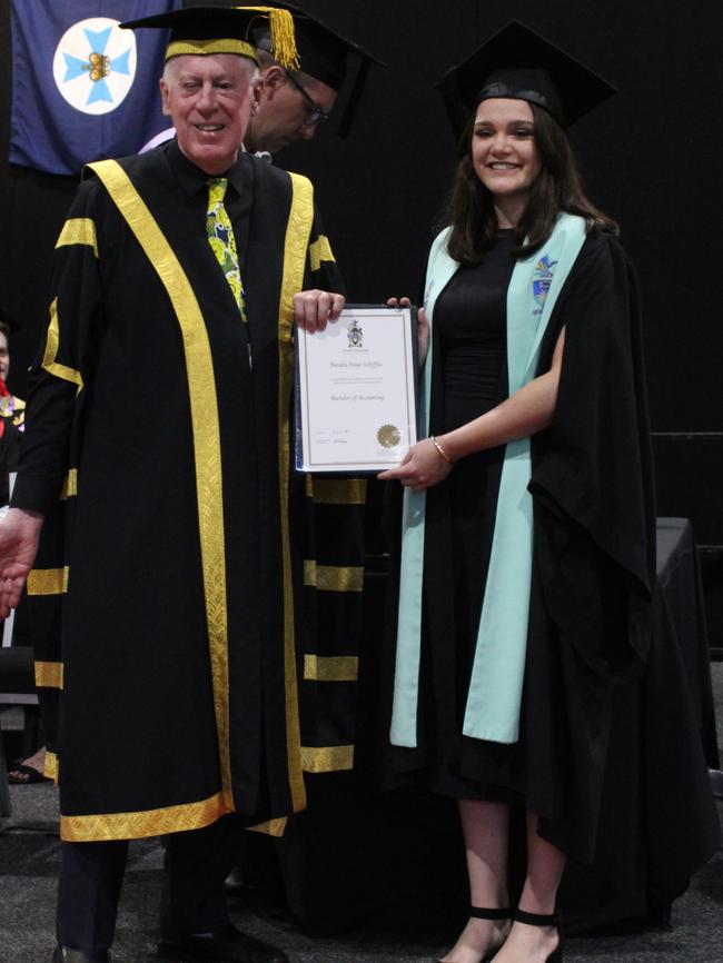 Natalie Schiffke graduated with a Bachelor of Accounting at the CQUniversity graduation ceremony in Bundaberg on December 14, 2023.
