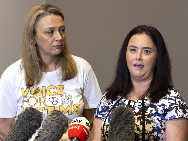 Trudy Reading and Sarah Kelly at the Youth Crime Town Hall, Alexandra Hills , Saturday, April 13, 2024 - Picture: Richard Walker