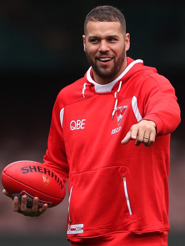 Lance Franklin at Sydney training. Picture: Phil Hillyard