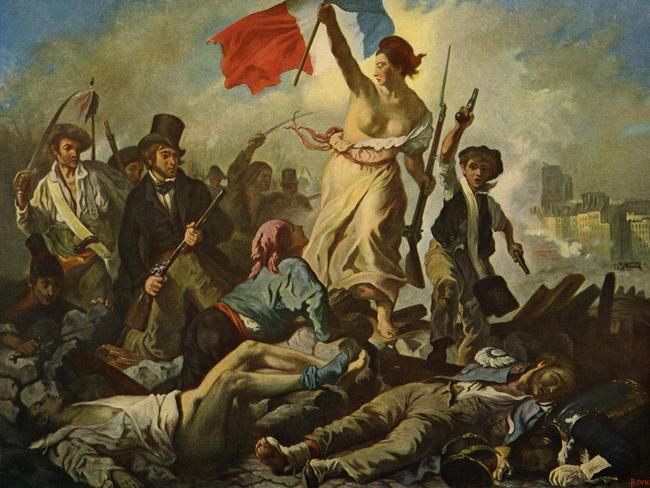 Liberty Leading the People, 28 July 1830, by Eugene Delacroix, commemorates the July Revolution that led to the founding of a constitutional monarchy in France.