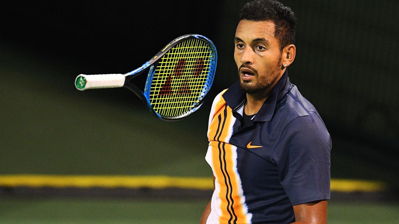 Nick Kyrgios has made a winning start at the ATP event in Moscow.