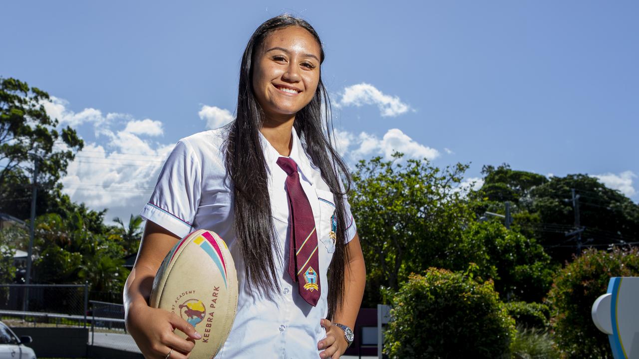 A young Skyla Adams as a schoolgirl at Keebra Park SHS. Picture: Jerad Williams