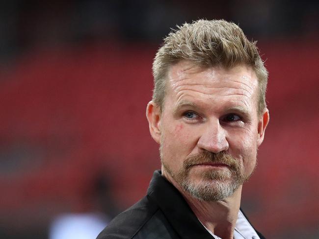 Collingwood coach Nathan Buckley during the AFL match between Collingwood and Hawthorn at Giants Stadium on July 10th 2020, Sydney. Picture. Phil Hillyard