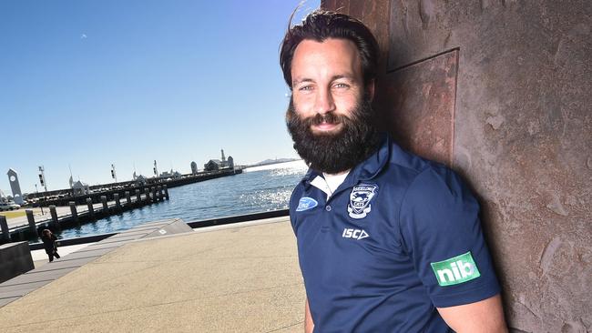 The Cats ventured north to Brisbane in Round 22 ... Jimmy Bartel was rested, but continued his work raising awareness around domestic violence. Picture: Nigel Hallett