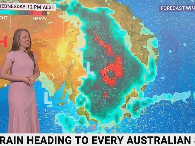 Sky News Weather presenter Alison Osborne said the rain could bring renewed flood risk to already drenched parts of inland NSW. Image: Sky Weather