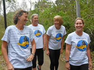 WOMEN POWER: Chick with Kicks Jane Marren, Sue Dunlop, Jan Bramley and Sharen Hynd are preparing to trek 30km to raise money for the Fred Hollows Foundation through the idea of women supporting women. Picture: Caitlin Zerafa