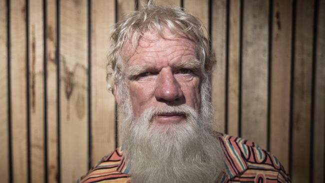 Dark Emu author Bruce Pascoe at the Ballawinne festival in Cygnet, Tasmania. Picture: LUKE BOWDEN