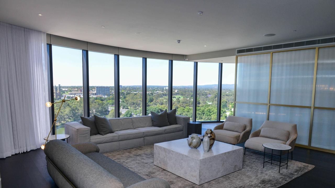 A lounge area in the The Grace Villa two bedroom suite. Photo: Brenton Edwards