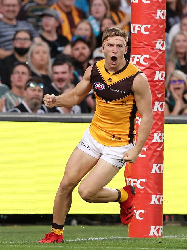 Dylan Moore was brilliant for the Hawks in their win over Port. Picture: AFL Photos/Getty Images