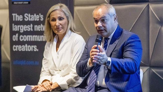 Mayoral debate between Tom Tate and Mona Hecke at a UDIA lunch at the Hilton in Surfers Paradise. Picture: Jerad Williams.