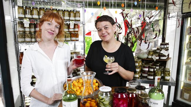 Alex Elliott-Howery and Harriet Leigh at Cornersmith Picklery, Marrickville. Picture: Justin Lloyd