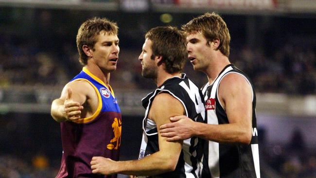 Getting in the face of Shane Wakelin and Steven McKee in the MCG game of 2004. I may have broken his jaw in the Easter Thursday game.