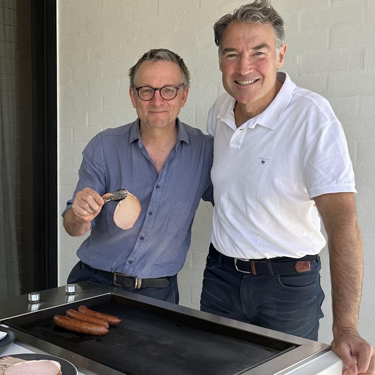 Dr James Muecke and Dr Michael Mosley in Adelaide together last year. Picture: Supplied