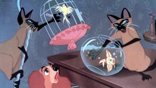 The Siamese cats who wreaked havoc in the main character’s home in 1955's Lady and the Tramp.