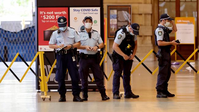 Police in front of the crime scene at Central station on December 4, 2021. Picture: Damian Shaw