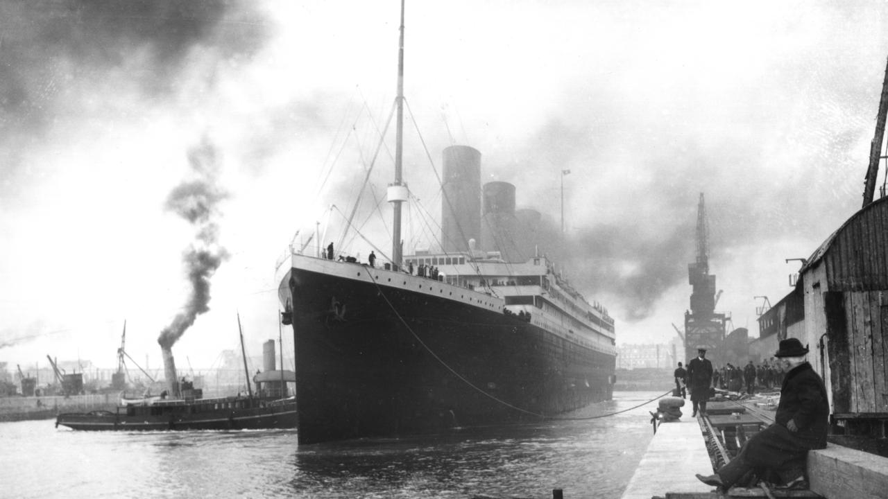 RMS Titanic leaving Southampton, England on 10/04/1912. This image is featured in the exhibition 'Remembering Titanic – 100 Years' at the Australian National Maritime Museum.