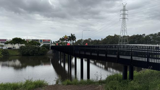 A new bridge connecting The Lanes precinct at Mermaid Waters has opened. Picture: Andrew Potts