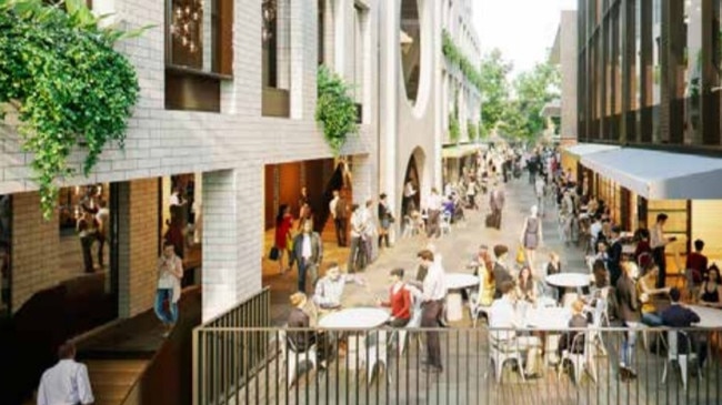 New dining precincts are planned as part of the Victoria Cross Metro Station