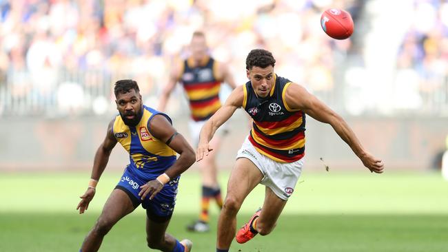 Ben Davis is a chance in this year’s draft after being delisted by Adelaide. Picture: Will Russell/AFL Photos