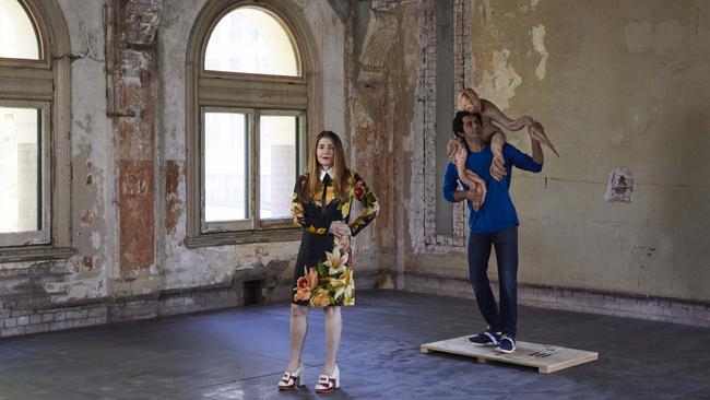 Patricia Piccinini in the Flinders St Station Ballroom. Picture: Pete Tarasiuk.<br/>