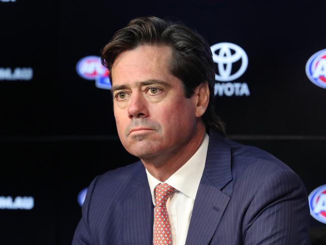 AFL CEO Gillon McLachlan will front the media Friday on this issue. Picture: David Crosling