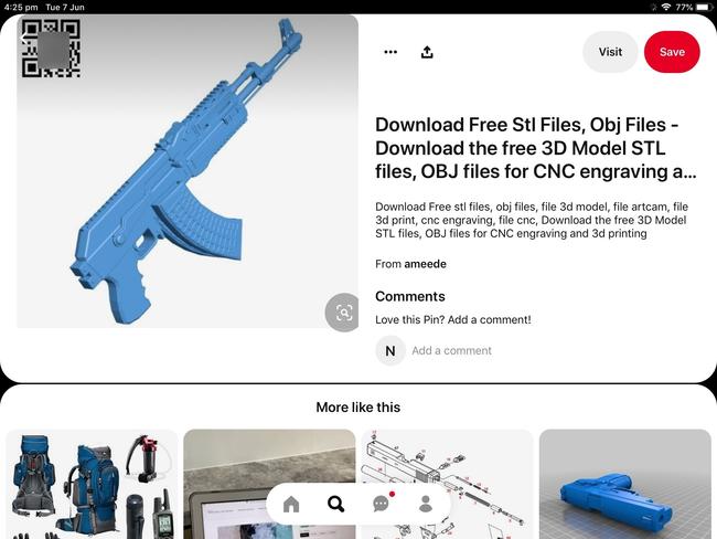 Digital blueprints for ghost guns available using QR codes to make with 3d printers . Picture: supplied,