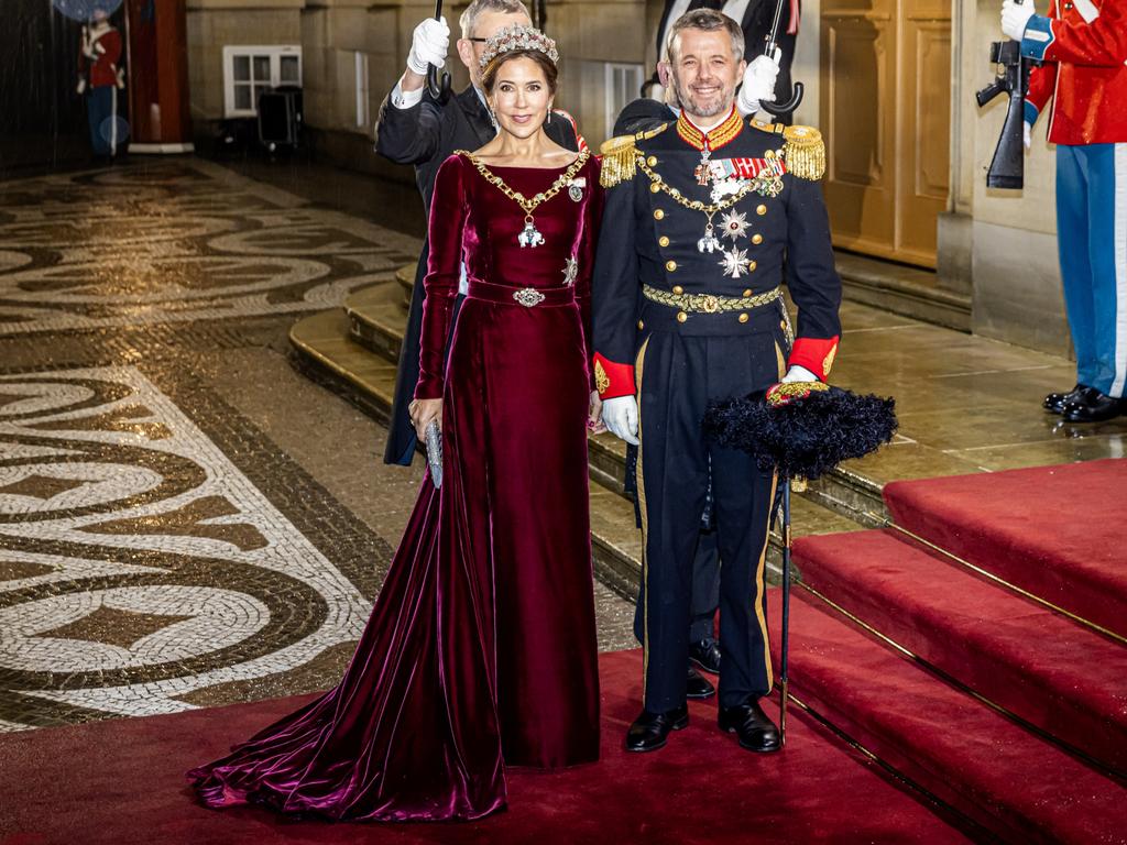 Crown Princess Mary and Crown Prince Frederik pictured yesterday at Amalienborg Palace for the traditional New Year reception. Picture: Getty